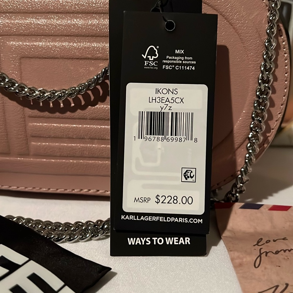 Karl Lagerfeld Pink Oval Crossbody Bag Blush Color - Picture 6 of 17